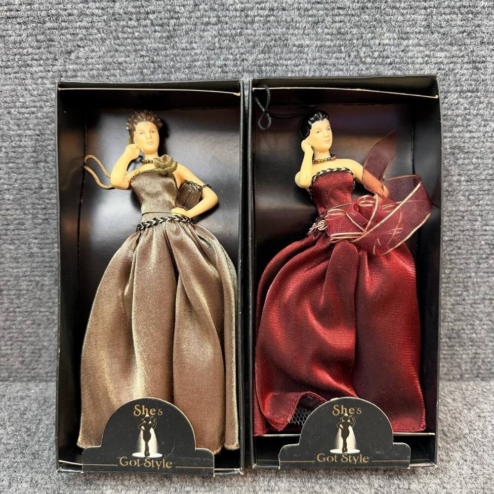 Kurt S Adler She's Got Style Fashion Figurines Set Of 2 Victorian Era Dolls